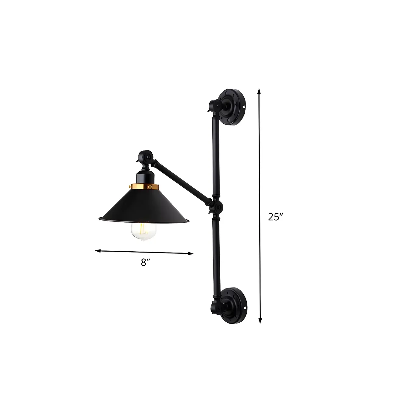 Black Metal Trestle Base Swing Arm Wall Light