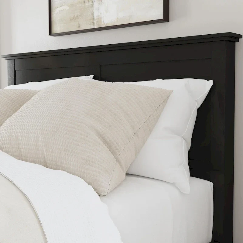 Homestyles Oak Park Black Wood Queen Bed