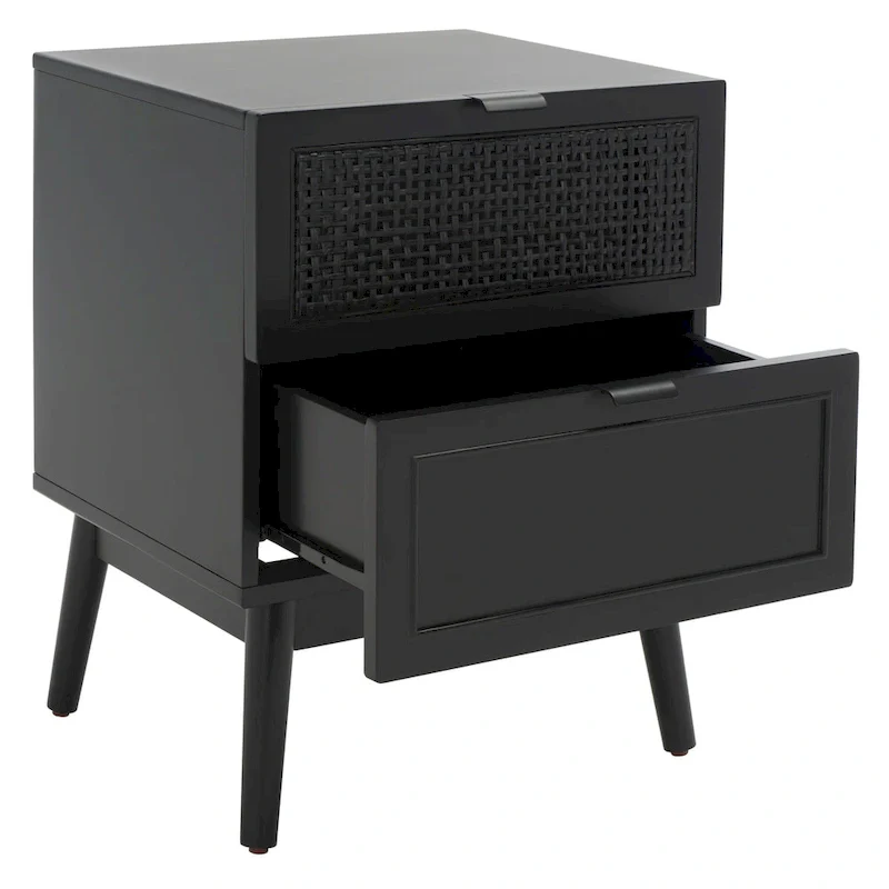 SAFAVIEH Heidbra 2-Drawer Rattan Nightstand