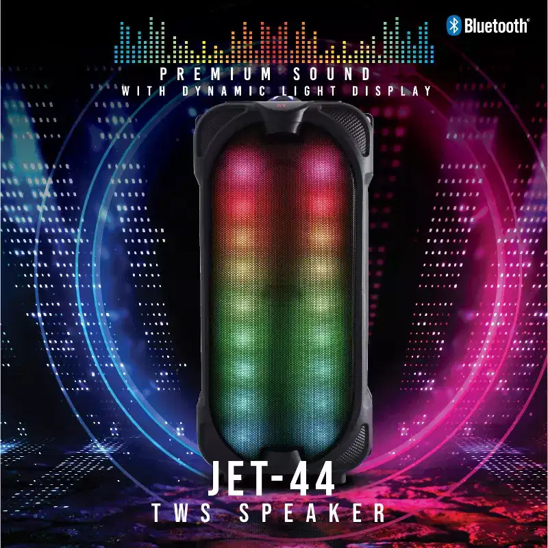 TOPTECH JET-44 2x6 Bluetooth Portable Speaker with Flame Light