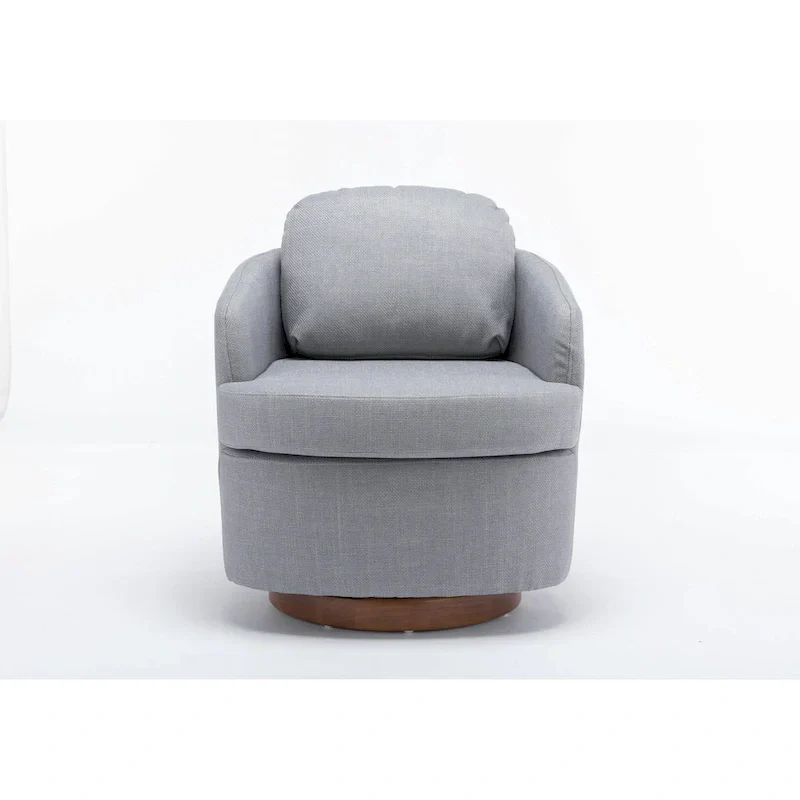 Light Blue Upholstered Swivel Accent Chair - Single Seat
