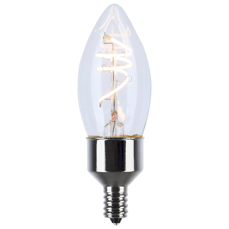 4W LED Reminiscent Flex Gray Coil Filament B11 Candelabra Base 2700K CCT 120V - Clear