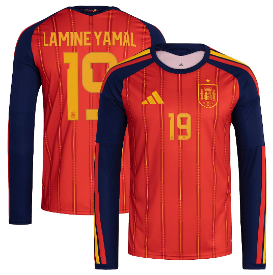 Lamine Yamal Spain National Team 2026 Home Replica Long Sleeve Jersey