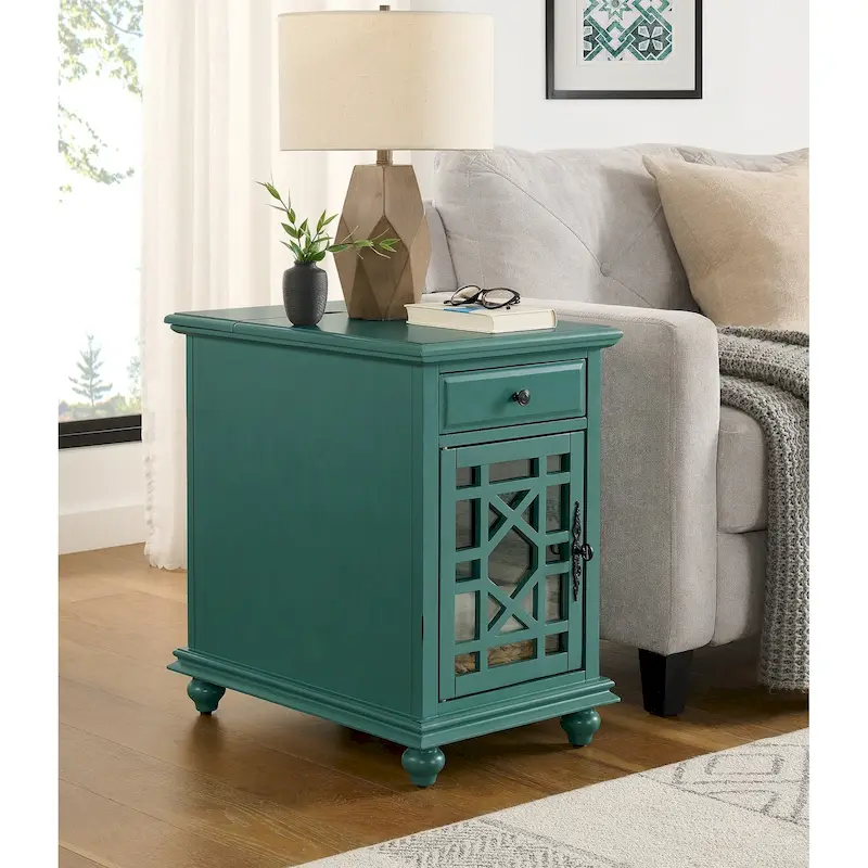 Elegant Chairside Table with Power