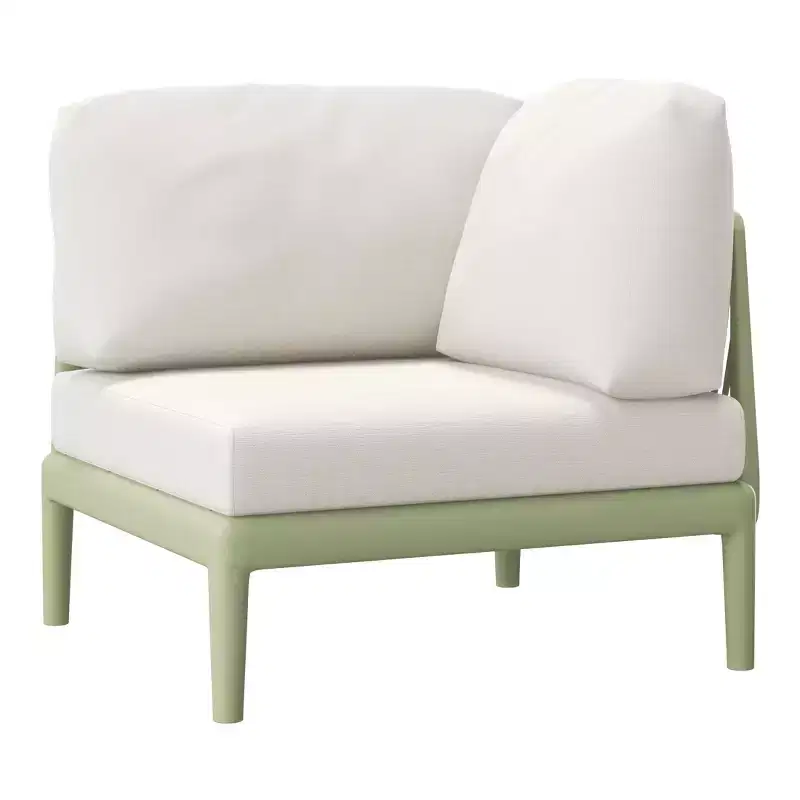 WestinTrends Playa Modern Outdoor Polypropylene Resin Deep Seating Sectional Corner Chair, Green