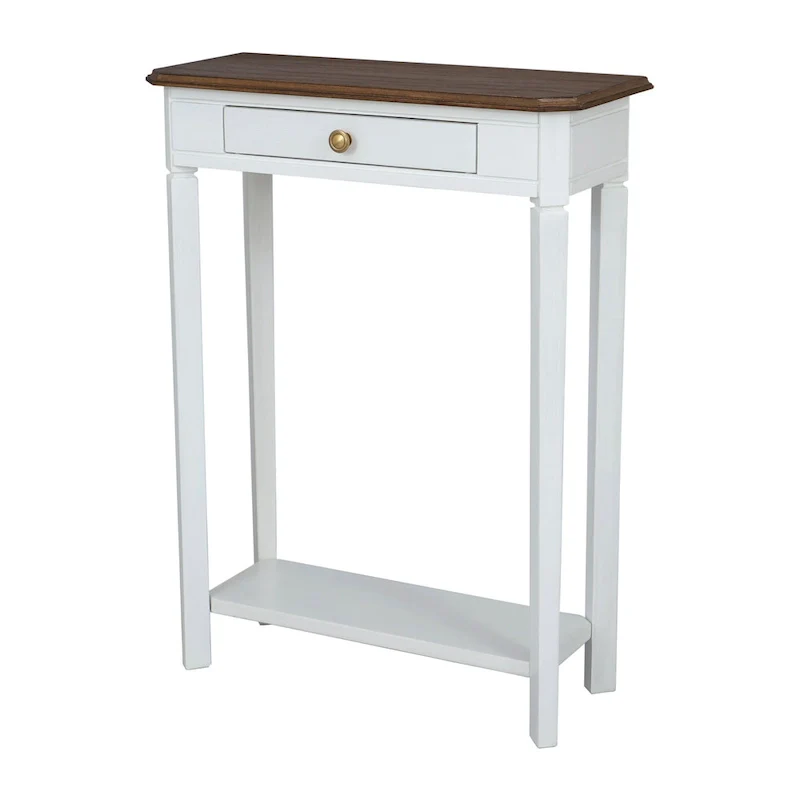 Marnie Two-tone 1-drawer Solid Wood Console Accent Table with Shelf by East at Main