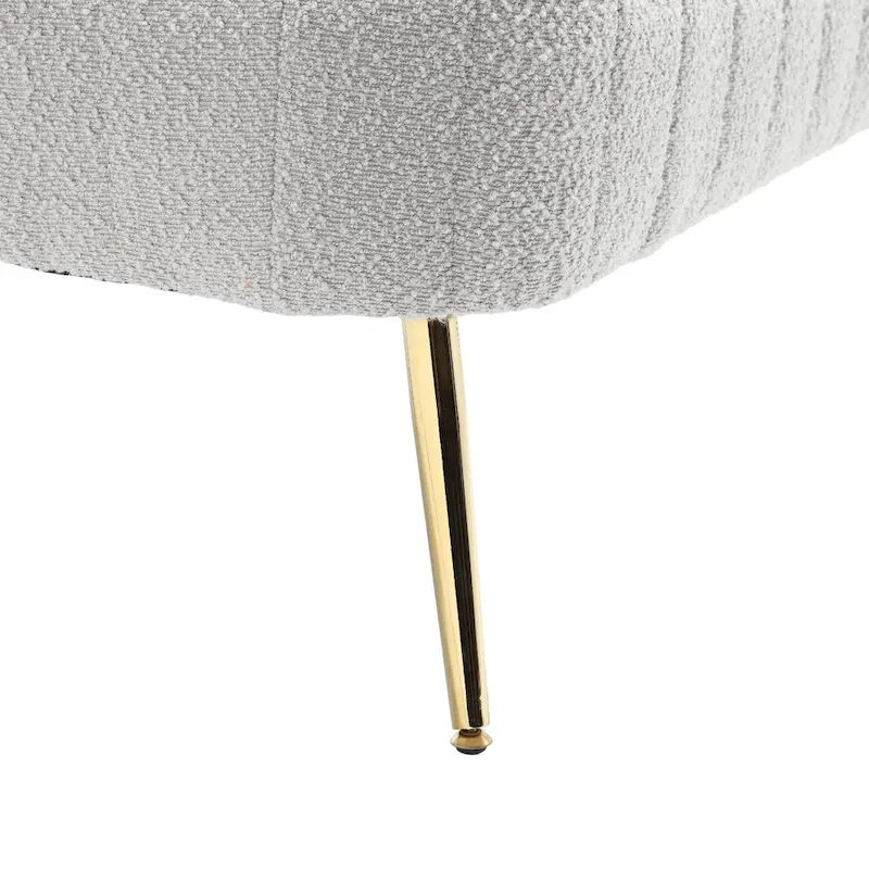 Modern Upholstered Armsofa Tufted Sofa with Metal Frame