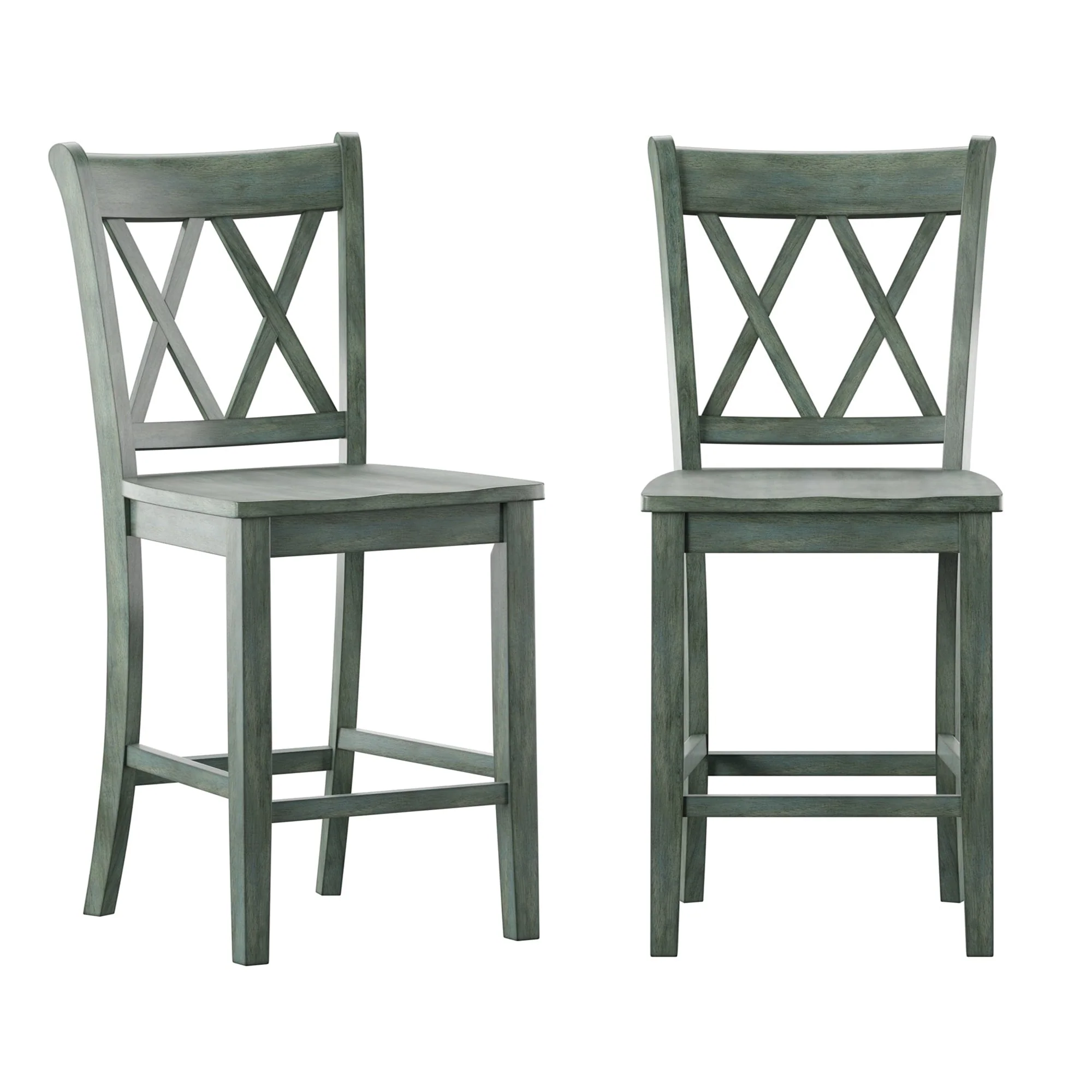 Ronda Double X-Back Counter Height Chairs (Set of 2)
