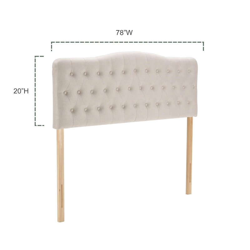 Upholstered King Headboard, Button Diamond Tufted Headboard with Adjustable Height ,Linen Fabric Padded Headboard