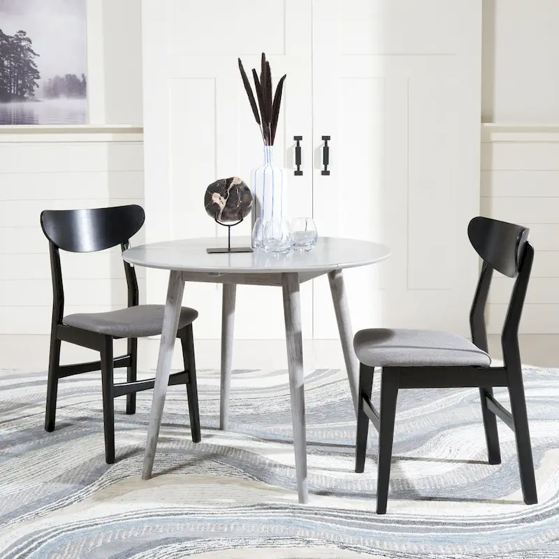 Folding Round Dining Table - Space-Saving Design (Black/Light Oak/Light Grey/Walnut)