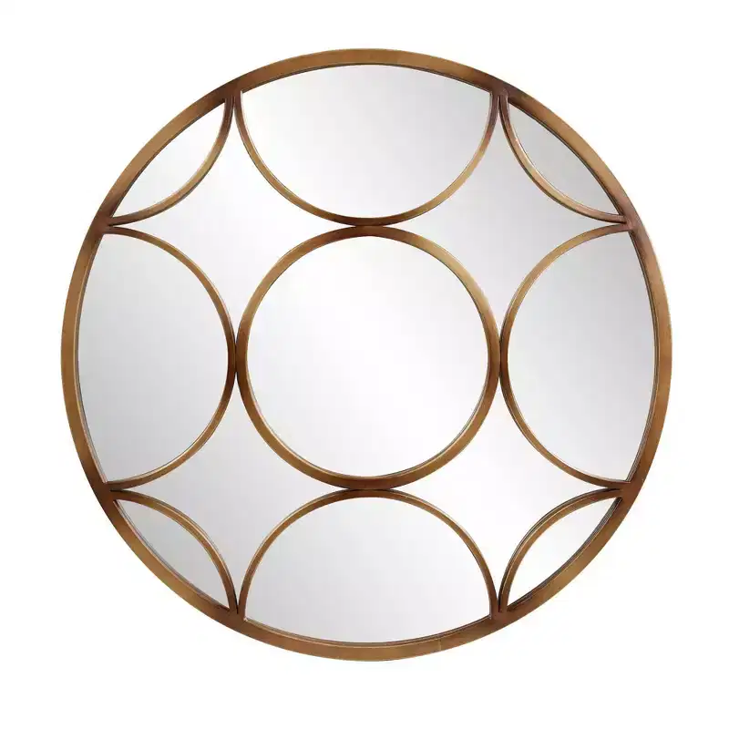 Howard Elliott 32" Round Wall Mirror: European-Inspired, Intricate Detail, No Assembly Required
