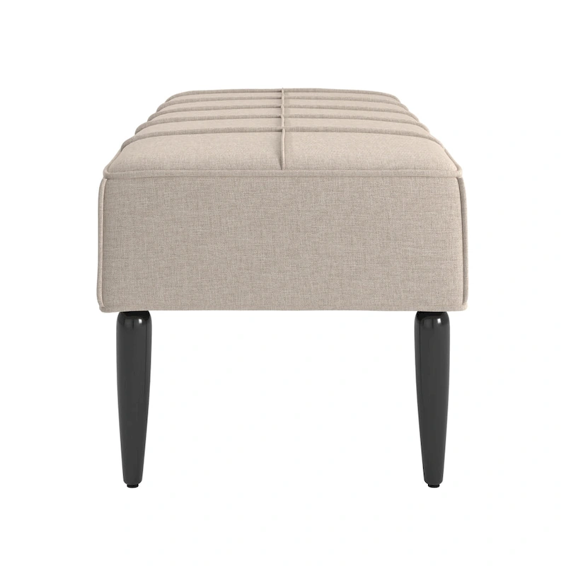Cassian Black Finish Linen Upholstered Bench by iNSPIRE Q Modern