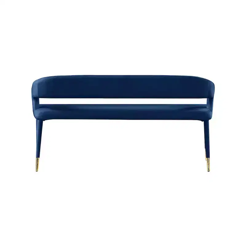 Meridian Furniture,Destiny Navy Velvet Bench