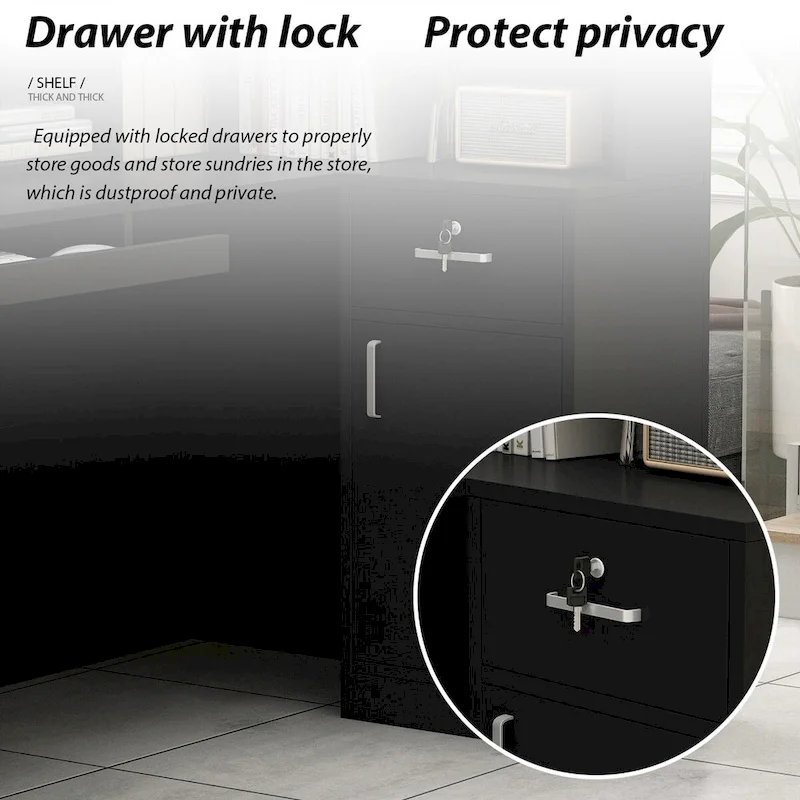 L-Shape Wood Reception Desk Office Computer Desk