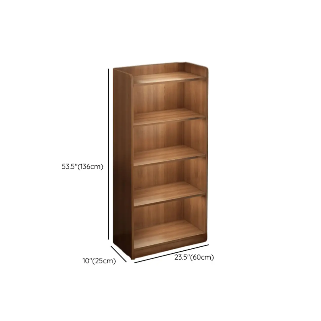 Brown Vertical Multi Tier Closed Back Wood Bookshelves