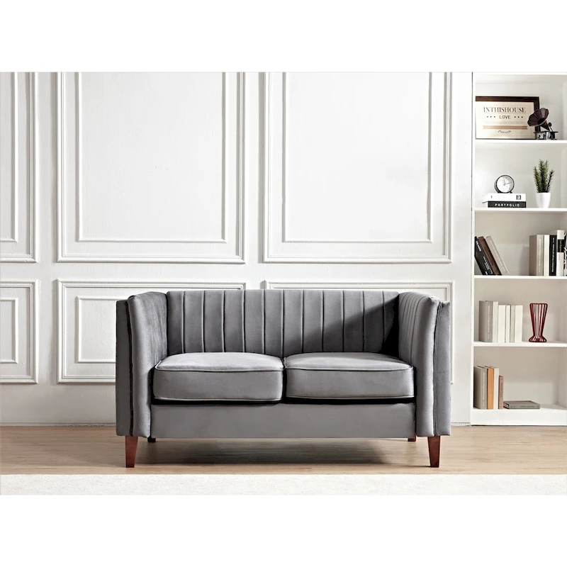 Line Tufted Square Design Loveseat