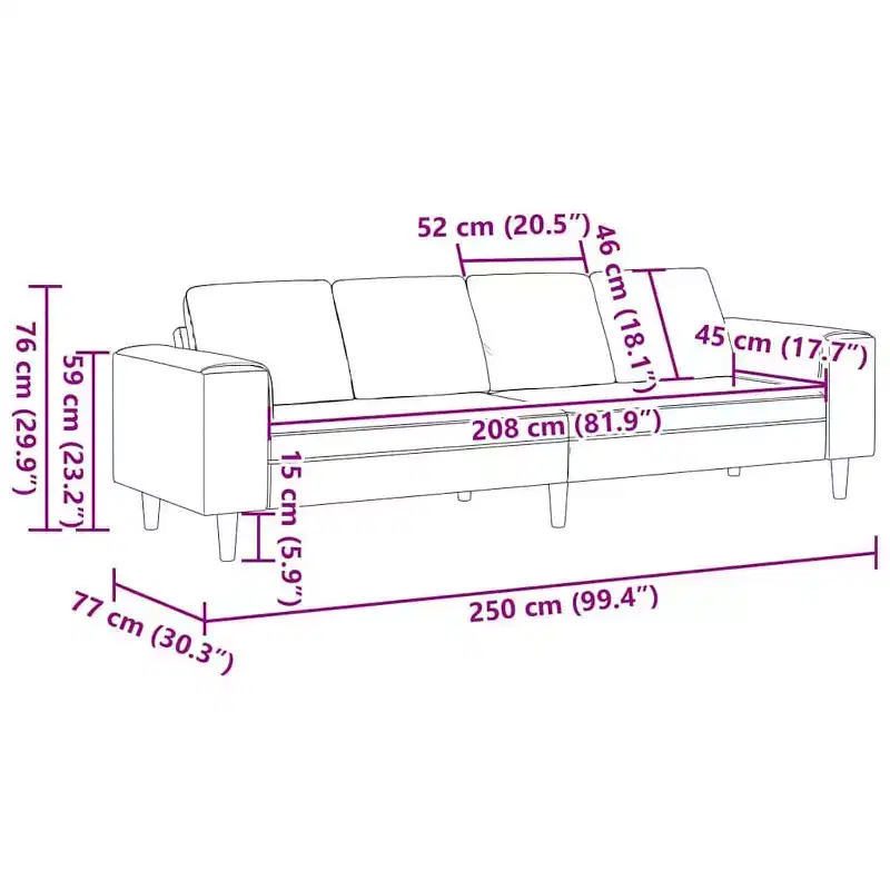 Sofa Set Dark gray fabric