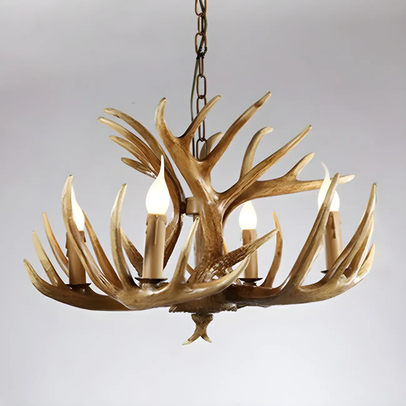 Rustic Large Antler Candelabra Chandelier with 2 Tiers