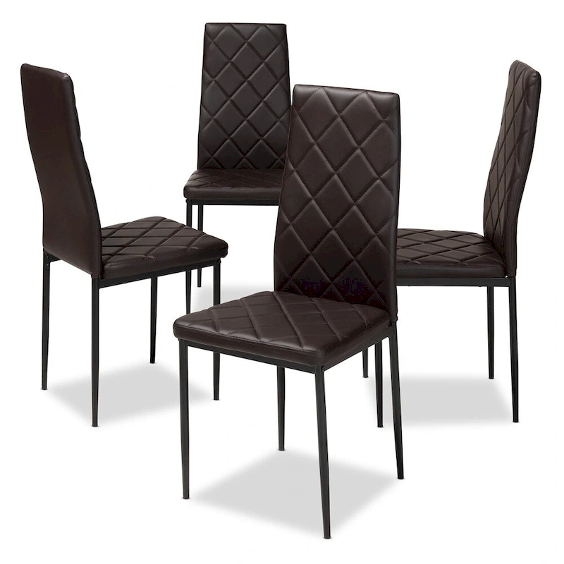 Modern Faux Leather Dining Chair 4-Piece Set by Baxton Studio