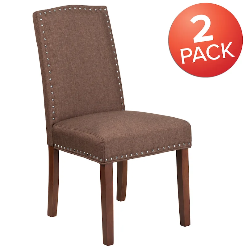 Parsons Chair with Silver Nailhead Trim (Set of 2)