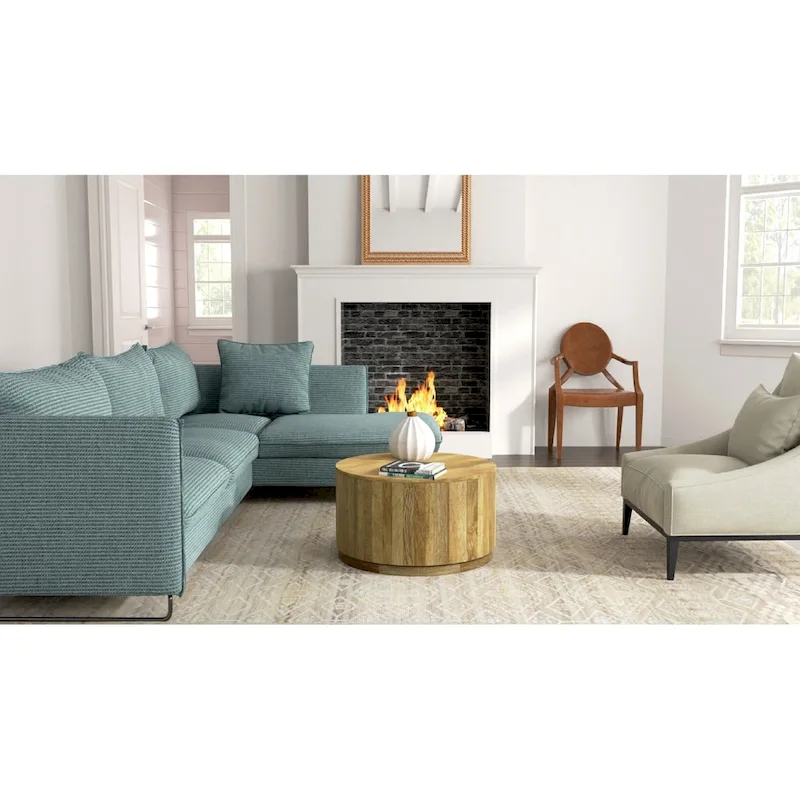 Krissa 30  Round Mango Wood Coffee Table