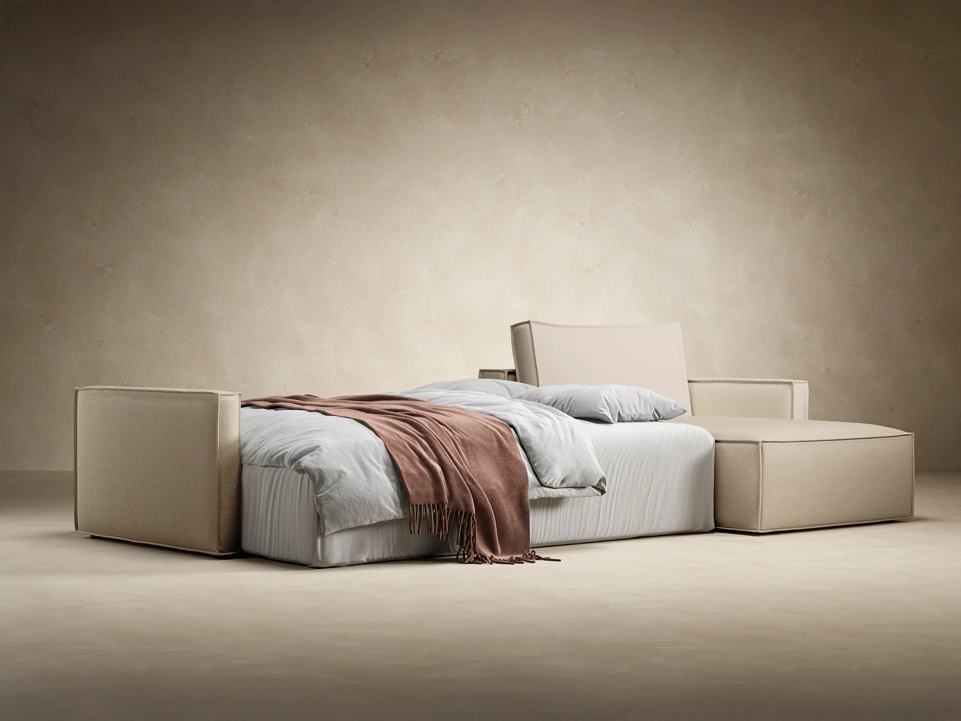 Newilla Slim Arms Sectional Sofa Bed