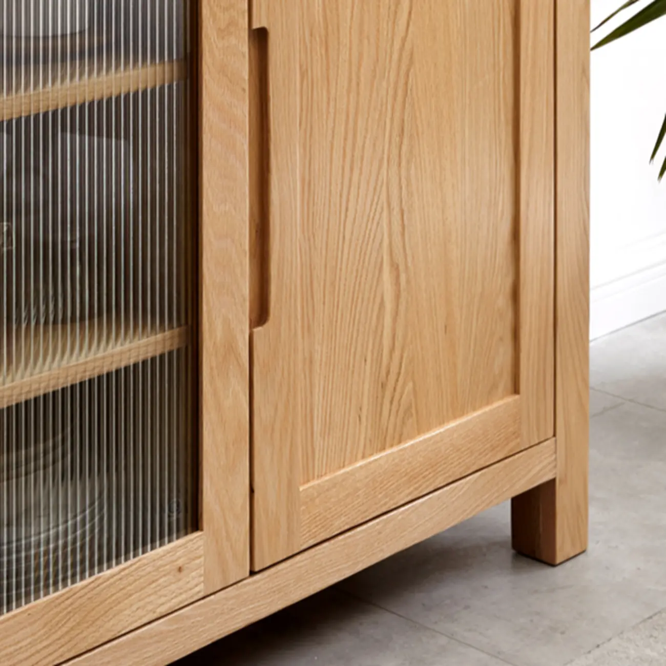 Modern Wood Sideboard with Shelves and Drawers