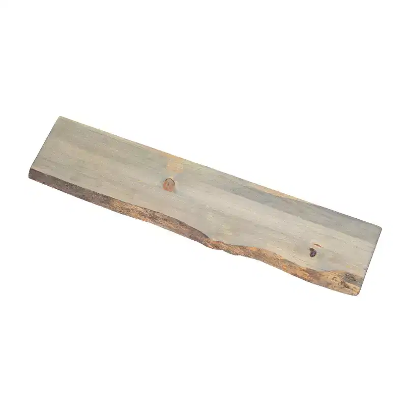RESTORE Riverstone Grey 36 in. Live Edge Wood Shelf (Wood Only) by Pipe Decor