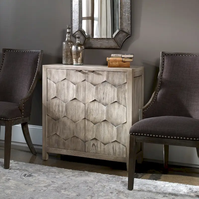 Smoked Ivory Console Cabinet