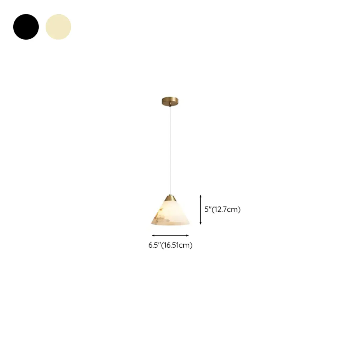 Modern Conical Alabaster White Bedroom Pendant Light