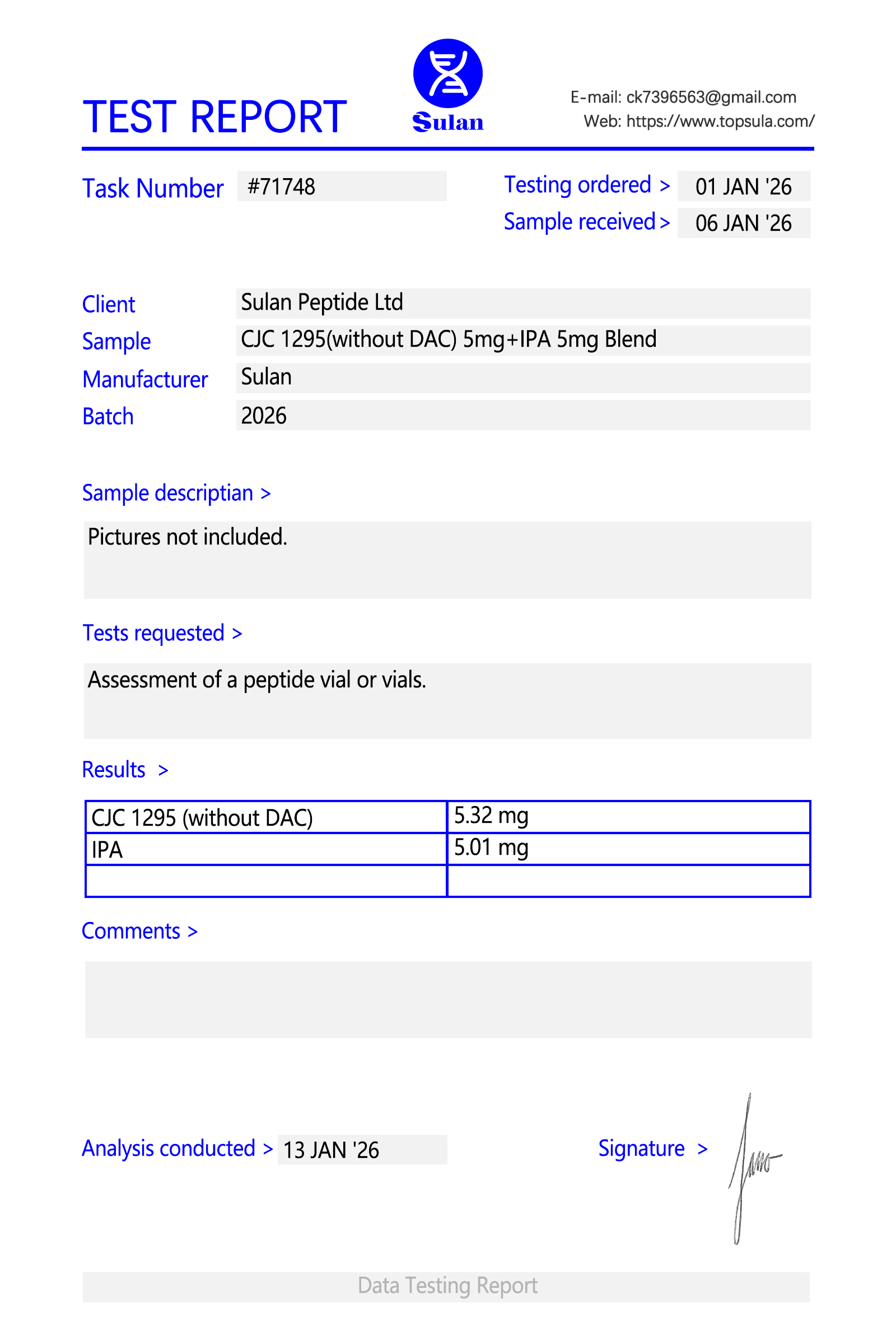 CJC-1295 Whitout DAC (5mg)+IPA (5mg)