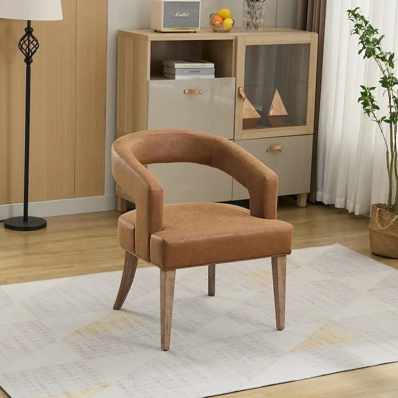 25.79  Wide Modern Barrel Open Back Upholstered Accent Chair