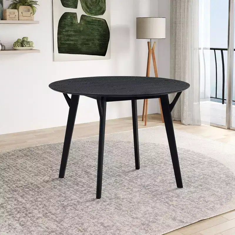 Okak Modern Round Dining Table 42 Kitchen Table Wooden Dining Table for 4 People, for Living Room Apartment Restaurant
