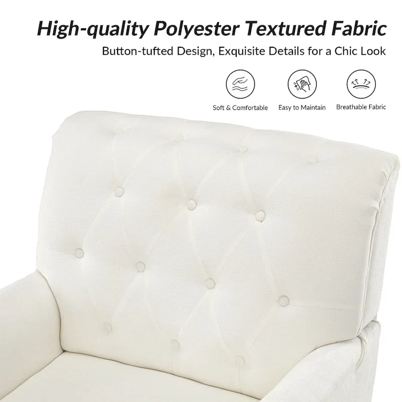 Geltrude Traditional Upholstered Accent Chair with Button Tufted Back Set of 2 by HULALA HOME