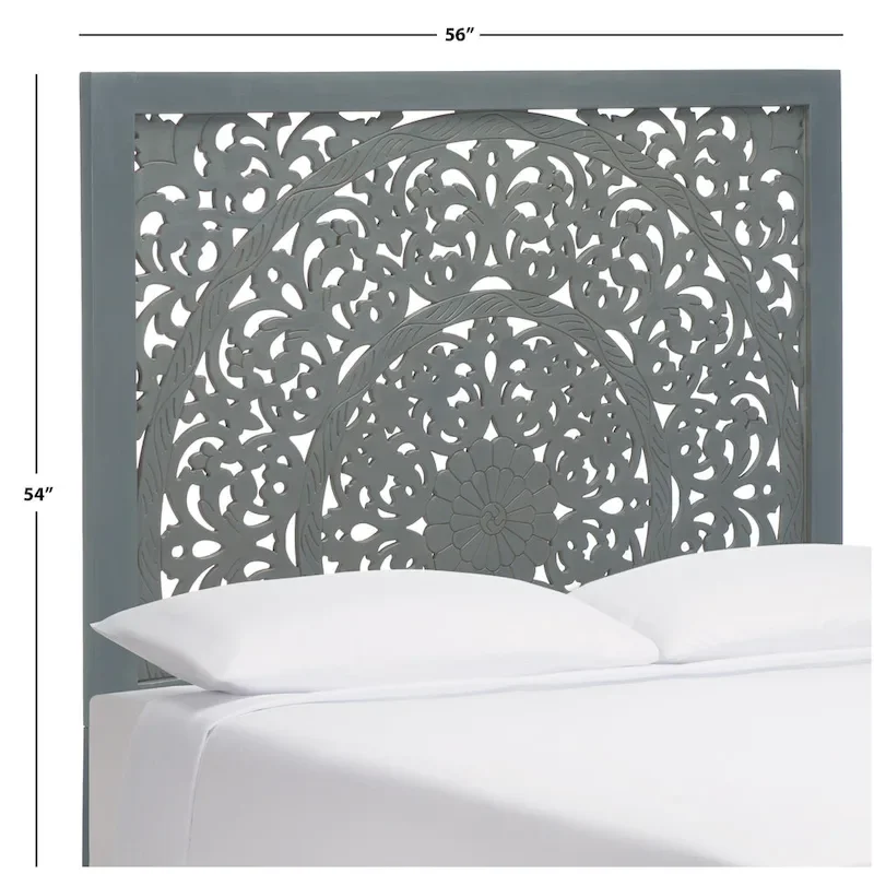 Home Remedy Grey Walnut Cut-Out Pattern Headboard