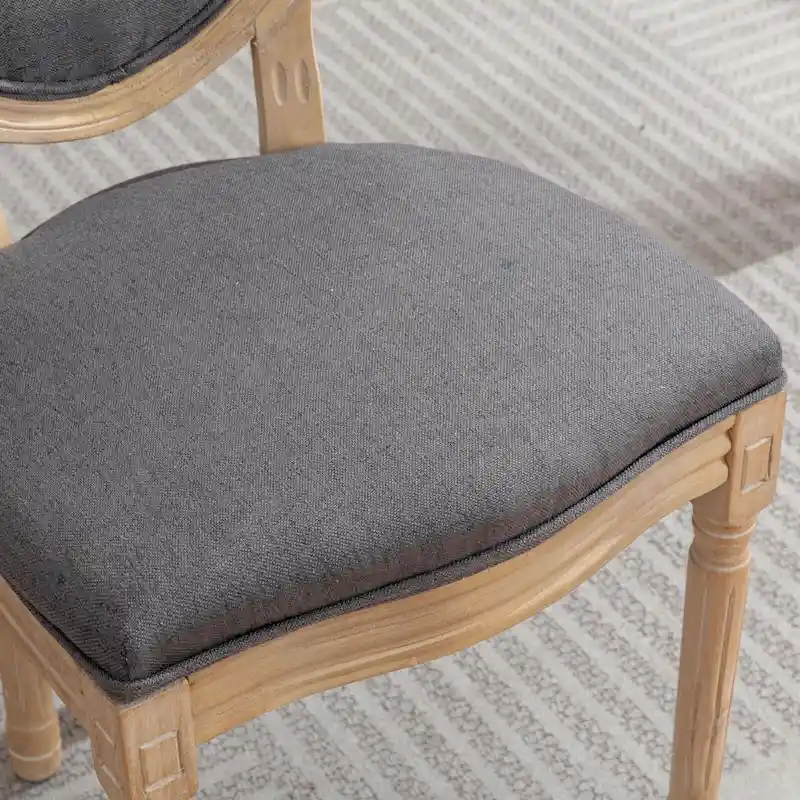 French Style Solid Wood Antique Dining Chair, Set of 2