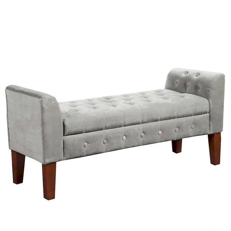 Copper Grove ArumDove Grey Velvet Settee-style Storage Bench