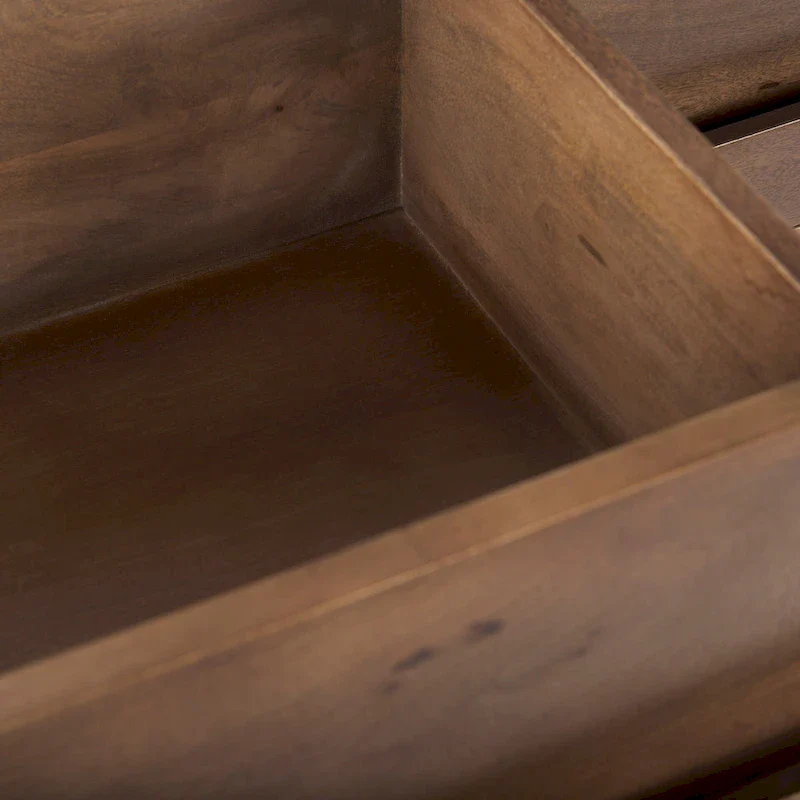 Astrid Medium Brown Solid Mango Wood 6 Drawer Sideboard - 74.3L x19.8W x 29.5H