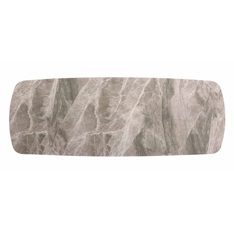 Somette Karlita Marbleized Sintered Stone Dining Set with Black Side Chairs