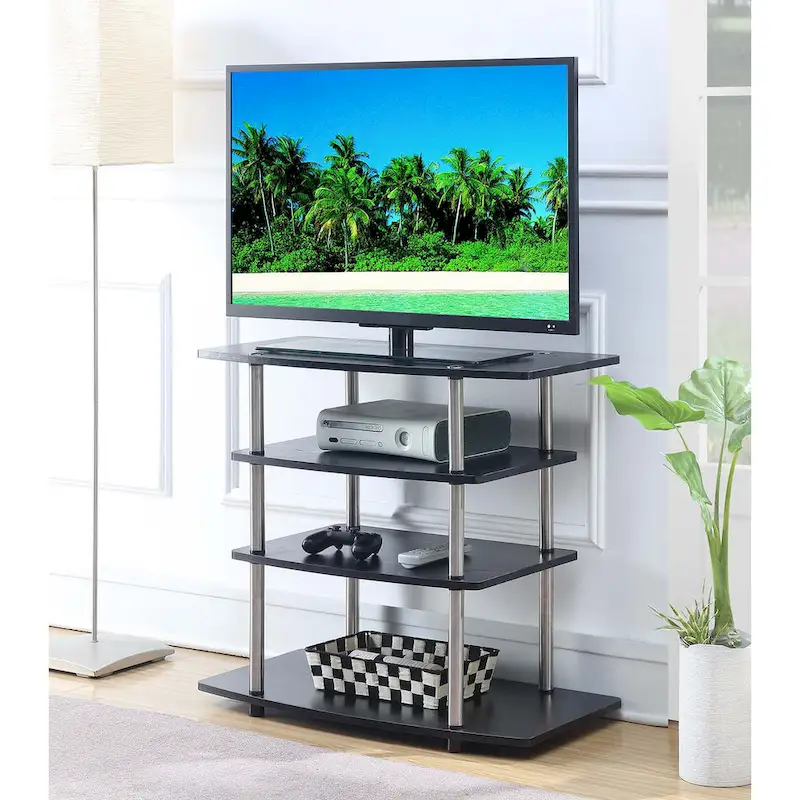No Tools 4 Tier Highboy TV Stand