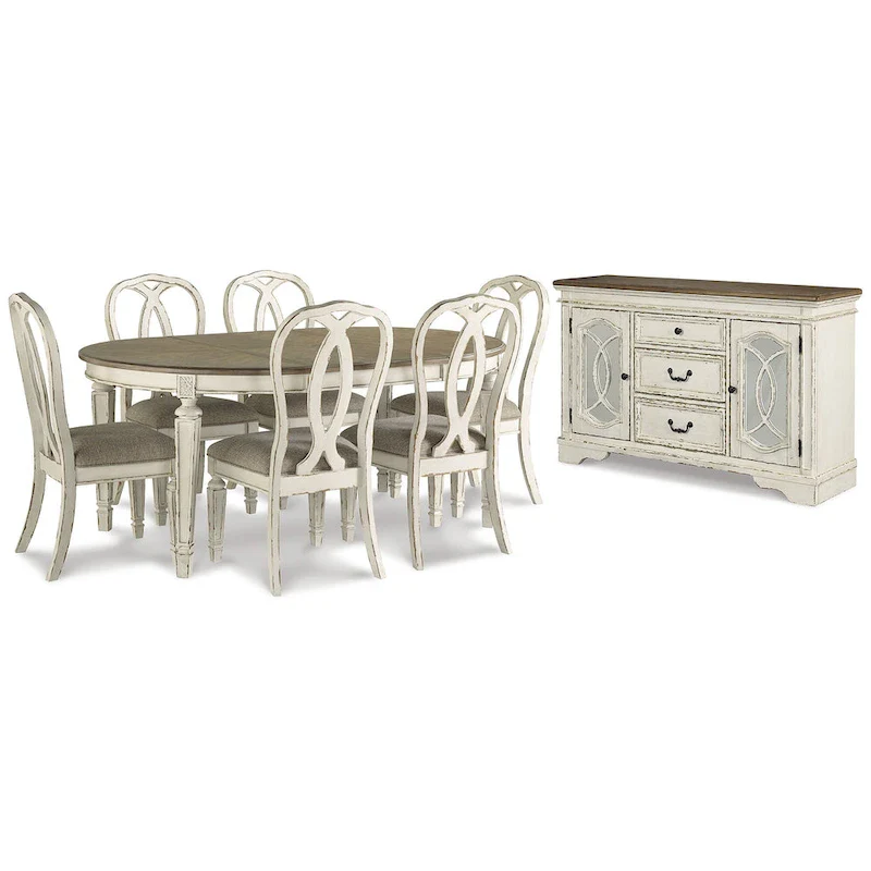 Signature Design by Ashley Realyn White/Brown 8-Piece Dining Package