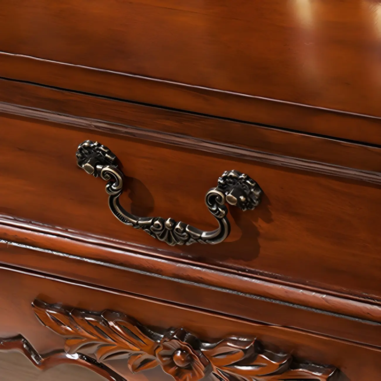 Classic Brown/White Wooden Bookcase with Drawer