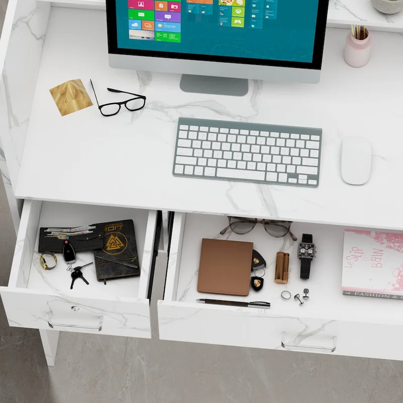 Kerrogee 47.2L Reception Counter Desk with Lockable Drawers Table