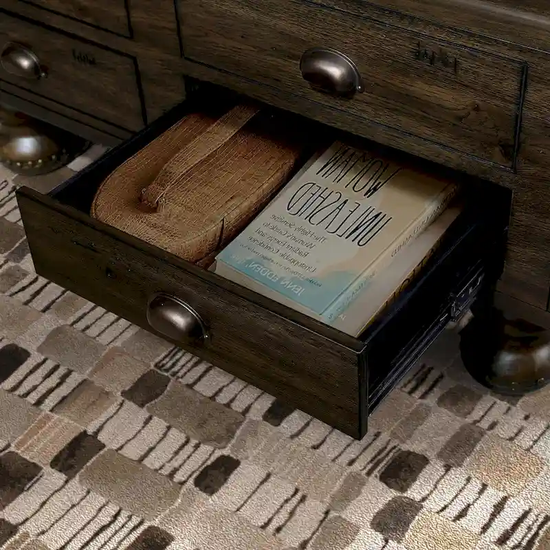 40 Solid Wood Rectangle Coffee Table with 4 Drawers