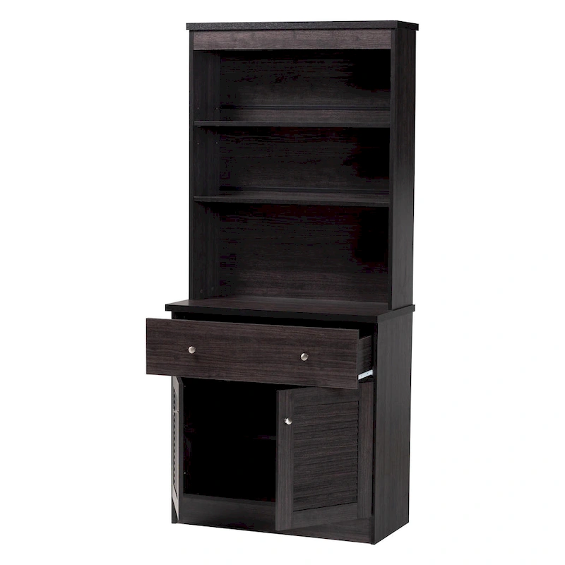 Traditional Dark Brown Wood Kitchen Storage by Baxton Studio