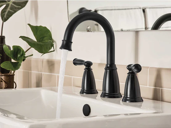 Moen Banbury Matte Black Two-Handle High Arc Widespread Bathroom Faucet
