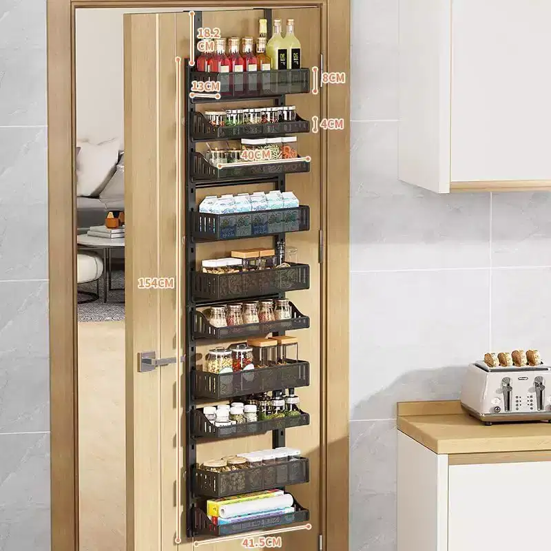 10-Tier Over-the-Door Organizer, Adjustable Hanging Shelf for Pantry/Bathroom, Space-Saving Metal Storage