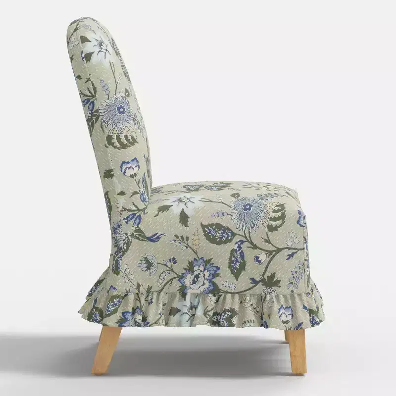 Rounded Back Slipcovered Dining Chair with Ruffle - Threshold
