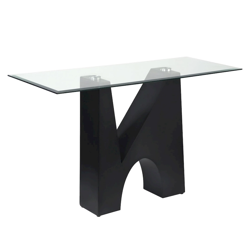 Noele Modern Black 48-inch Glasstop Console Table by Furniture of America