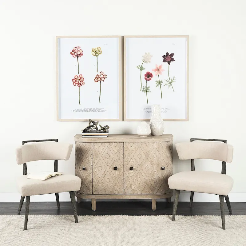 Beige Fir Veneer 4 Door Cabinet - 47.2L x 15.0W x 33.1H